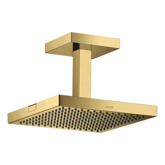 Hansgrohe AXOR ShowerSolutions Kopfbrause, 12l/min, 240x240mm, 1jet, Deckenanschluss, Polished Gold Optic