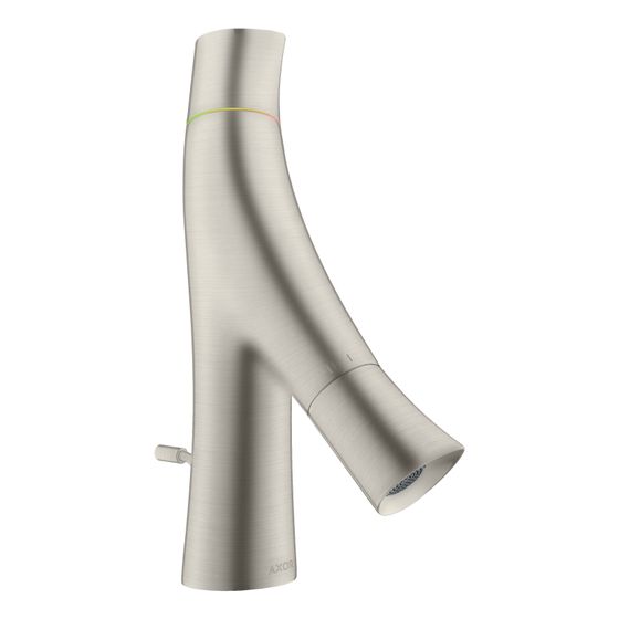 Hansgrohe AXOR Starck Organic 2-Griff Waschtischmischer 50mm, 3,4l/min, für HWB, Zugstangen-Ablaufgarnitur, Edelstahl Optic