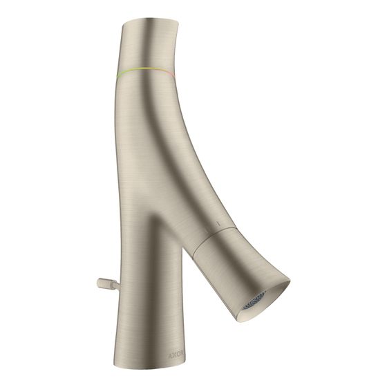 Hansgrohe AXOR Starck Organic 2-Griff Waschtischmischer 50mm, 3,4l/min, für HWB, Zugstangen-Ablaufgarnitur, Brushed Nickel