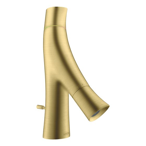 Hansgrohe AXOR Starck Organic 2-Griff Waschtischmischer 50mm, 3,4l/min, für HWB, Zugstangen-Ablaufgarnitur, Brushed Brass