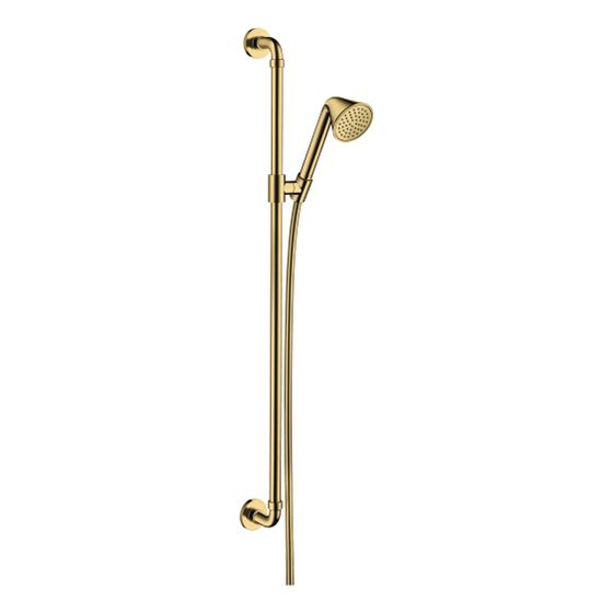 Hansgrohe AXOR Showers/Front Brauseset 90cm, Handbrause, 8,2l/min, 85 1jet EcoSmart, Polished Gold Optic