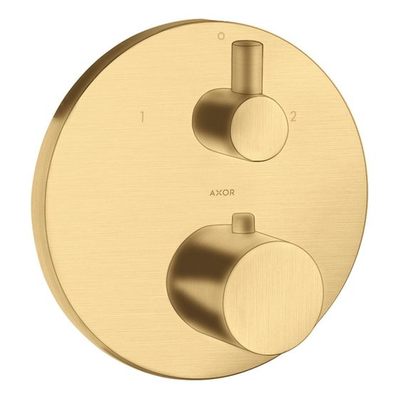 Hansgrohe AXOR Uno Thermostat Unterputz, 29l/min, Ab- und Umstellventil, Brushed Gold Optic