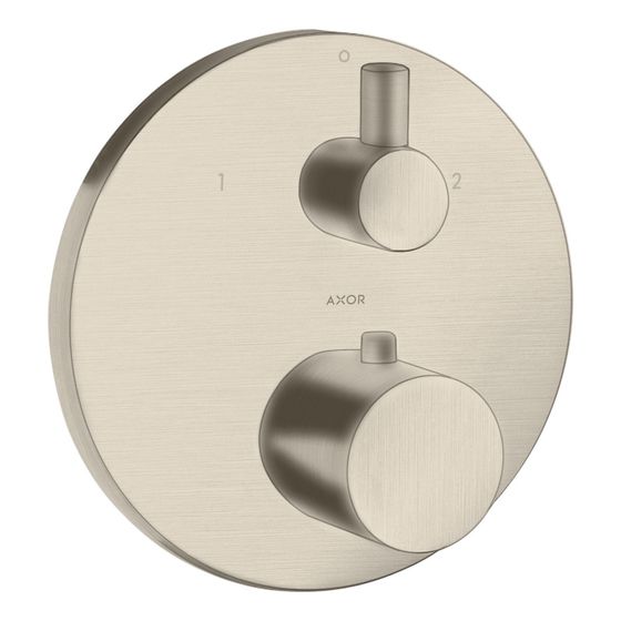 Hansgrohe AXOR Uno Thermostat Unterputz, 29l/min, Ab- und Umstellventil, Brushed Nickel