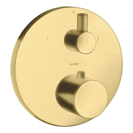 Hansgrohe AXOR Uno Thermostat Unterputz, 29l/min, Ab- und Umstellventil, Brushed Brass