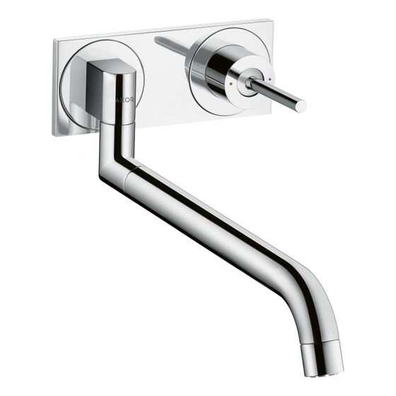 Hansgrohe AXOR Uno Einhebel-Küchenmischer Unterputz für Wandmontage, 330-500mm, 9l/min, Teleskopfunktion, Chrom