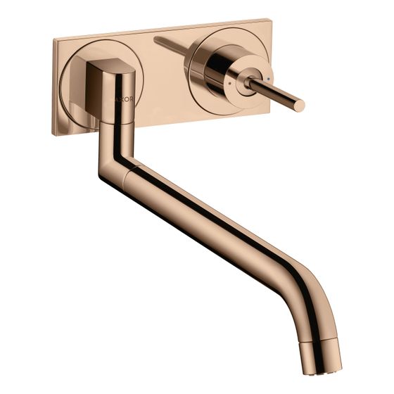 Hansgrohe AXOR Uno Einhebel-Küchenmischer Unterputz für Wandmontage, 330-500mm, 9l/min, Teleskopfunktion, Polished Red Gold