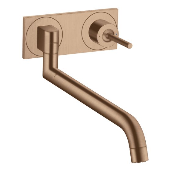 Hansgrohe AXOR Uno Einhebel-Küchenmischer Unterputz für Wandmontage, 330-500mm, 9l/min, Teleskopfunktion, Brushed Red Gold