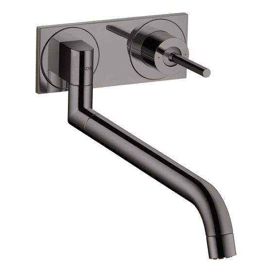 Hansgrohe AXOR Uno Einhebel-Küchenmischer Unterputz für Wandmontage, 330-500mm, 9l/min, Teleskopf.,Polished Black Chrome