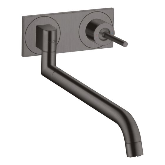 Hansgrohe AXOR Uno Einhebel-Küchenmischer Unterputz für Wandmontage, 330-500mm, 9l/min, Teleskopfunktion, Brushed Black Chrome
