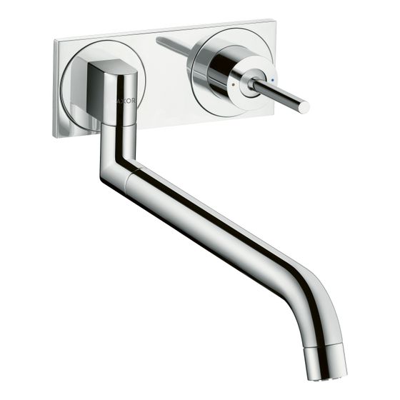 Hansgrohe AXOR Uno Einhebel-Küchenmischer Unterputz für Wandmontage, 330-500mm, 9l/min, Teleskopfunktion, Edelstahl Finish