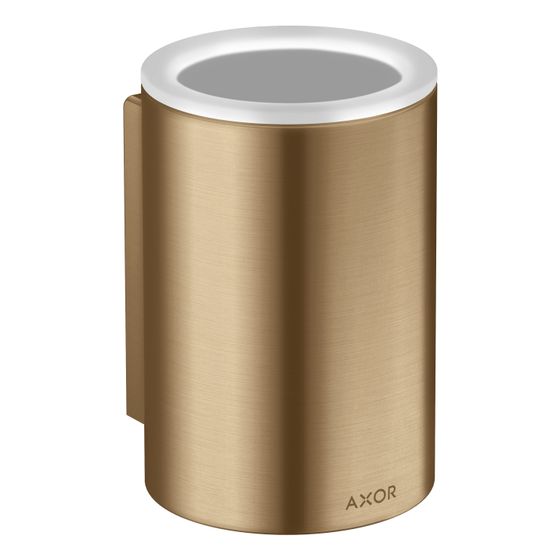 Hansgrohe Zahnputzbecher AXOR Universal Circular, 114x84x76mm, Metall/Glas, Brushed Bronze