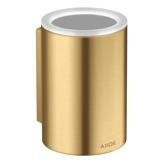 Hansgrohe Zahnputzbecher AXOR Universal Circular, 114x84x76mm, Metall/Glas, Brushed Gold Optic