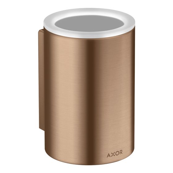 Hansgrohe Zahnputzbecher AXOR Universal Circular, 114x84x76mm, Metall/Glas, Brushed Red Gold