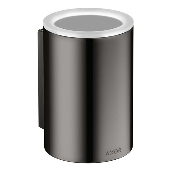 Hansgrohe Zahnputzbecher AXOR Universal Circular, 114x84x76mm, Metall/Glas, Polished Black Chrome