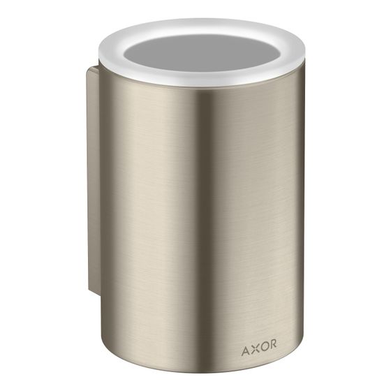 Hansgrohe Zahnputzbecher AXOR Universal Circular, 114x84x76mm, Metall/Glas, Brushed Nickel