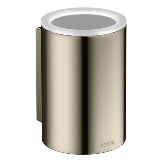 Hansgrohe Zahnputzbecher AXOR Universal Circular, 114x84x76mm, Metall/Glas, Polished Nickel