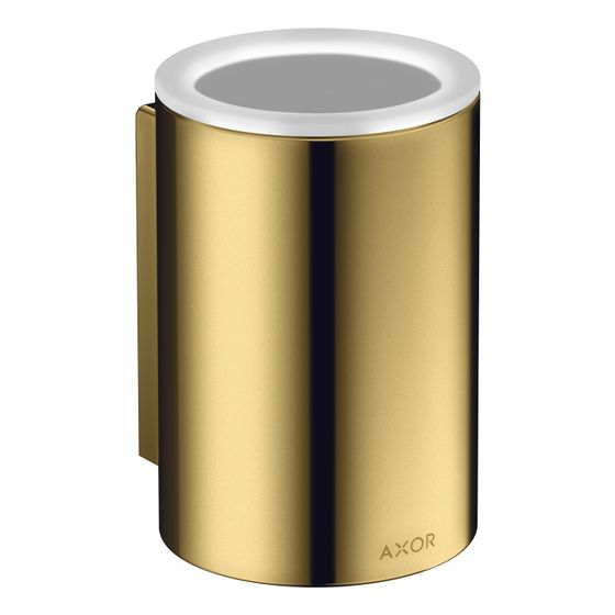 Hansgrohe Zahnputzbecher AXOR Universal Circular, 114x84x76mm, Metall/Glas, Polished Gold Optic
