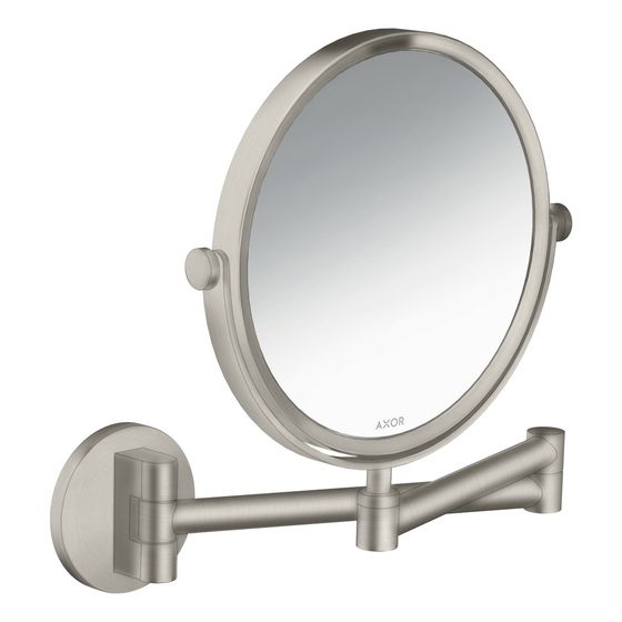 Hansgrohe AXOR Universal Circular Rasierspiegel, 5-fach Vergrößerung, neigbar, schwenkbar, Edelstahl Optic