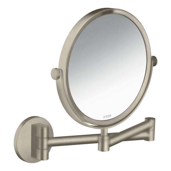 Hansgrohe AXOR Universal Circular Rasierspiegel, 5-fach Vergrößerung, neigbar, schwenkbar, Brushed Nickel
