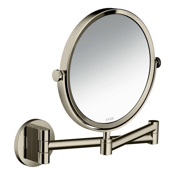 Hansgrohe AXOR Universal Circular Rasierspiegel, 5-fach Vergrößerung, neigbar, schwenkbar, Polished Nickel