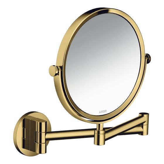 Hansgrohe AXOR Universal Circular Rasierspiegel, 5-fach Vergrößerung, neigbar, schwenkbar, Polished Gold Optic