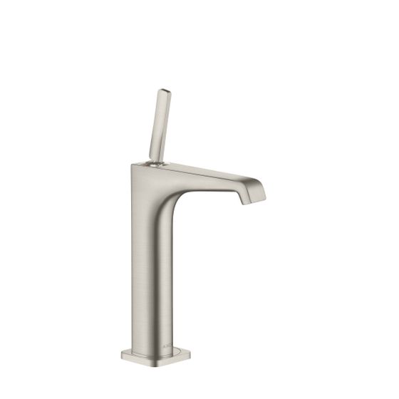 Hansgrohe AXOR Citterio E Einhebel-Waschtischmischer 190mm, Pin-Griff, Ablaufgarnitur für AufsatzWT, Edelstahl Optic