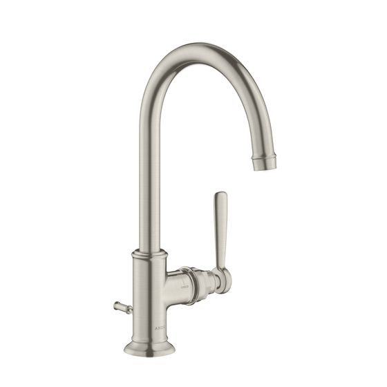 Hansgrohe AXOR Montreux Einhebel-Waschtischmischer 210mm, 5l/min, Hebelgriff, Zugstangen-Ablaufgarnitur, Edelstahl Optic
