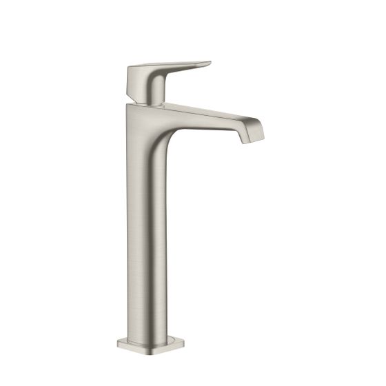 Hansgrohe AXOR Citterio E Einhebel-Waschtischmischer 250mm, Hebelgriff, Ablaufgarnitur für AufsatzWT, Edelstahl Optic