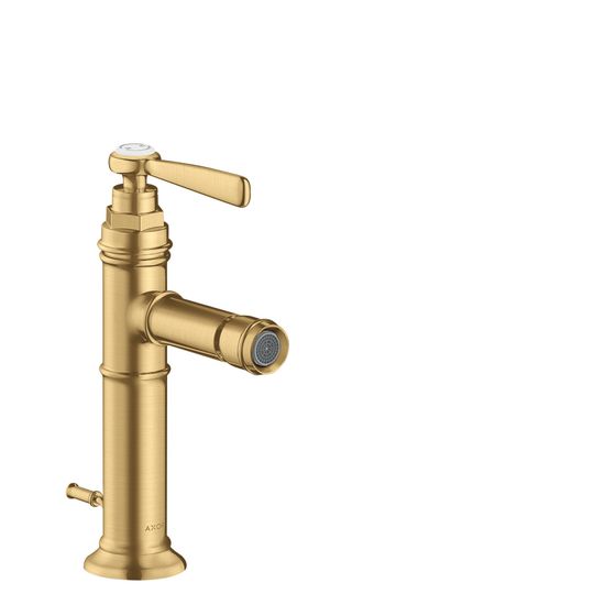 Hansgrohe AXOR Montreux Einhebel-Bidetmischer, 5l/min, Hebelgriff, Zugstangen-Ablaufgarnitur, Brushed Gold Optic