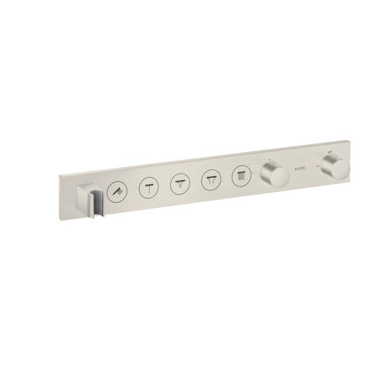 Hansgrohe AXOR ShowerSolutions Thermostatmodul Select 670x90mm, Unterputz für 5 Verbraucher, Edelstahl Optic