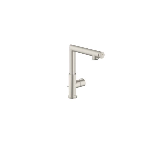 Hansgrohe AXOR Uno Waschtischmischer Select 220mm, 5l/min, Zugstangen-Ablaufgarnitur, Edelstahl Optic