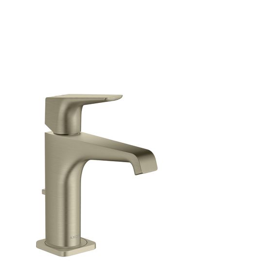 Hansgrohe AXOR Citterio E Einhebel-Waschtischmischer 130mm, Hebelgriff, Zugstangen-Ablaufgarnitur, Brushed Nickel