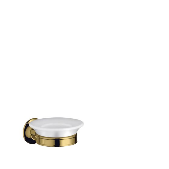 Hansgrohe AXOR Montreux Seifenschale, 107x54x131mm, Porzellan/Metall, Polished Gold Optic