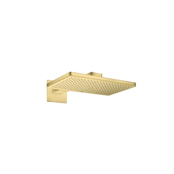 Hansgrohe AXOR ShowerSolutions Kopfbrause, 19l/min, 460x300mm, 1jet, Brausearm, eckiger Rosette, Brushed Brass