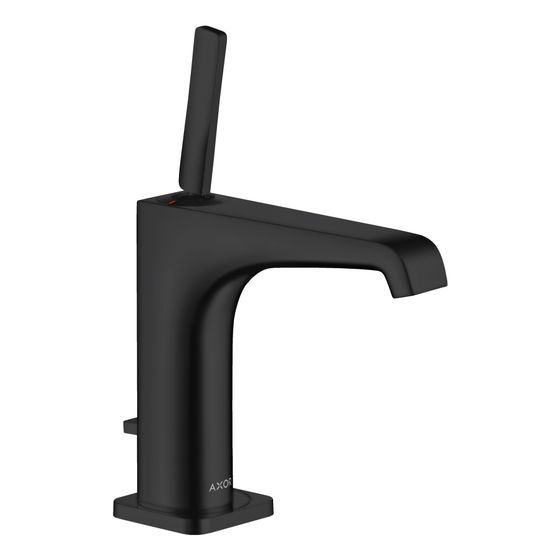 Hansgrohe AXOR Citterio E Einhebel-Waschtischmischer 130mm, Pin-Griff, Zugstangen-Ablaufgarnitur, Mattschwarz