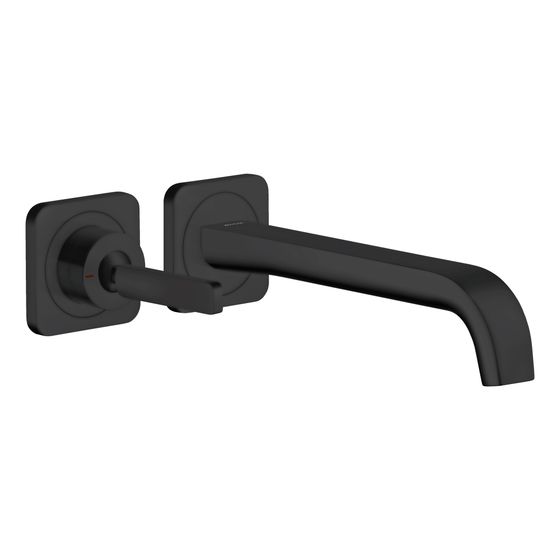 Hansgrohe AXOR Citterio E Einhebel-Waschtischmischer UP, Pin-Griff, Rosetten, Auslauf 221mm für Wandm, Mattschwarz