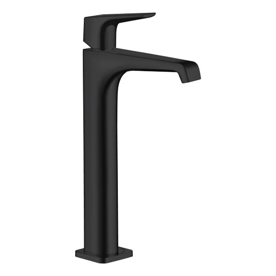 Hansgrohe AXOR Citterio E Einhebel-Waschtischmischer 250mm, Hebelgriff, Ablaufgarnitur für AufsatzWT, Mattschwarz