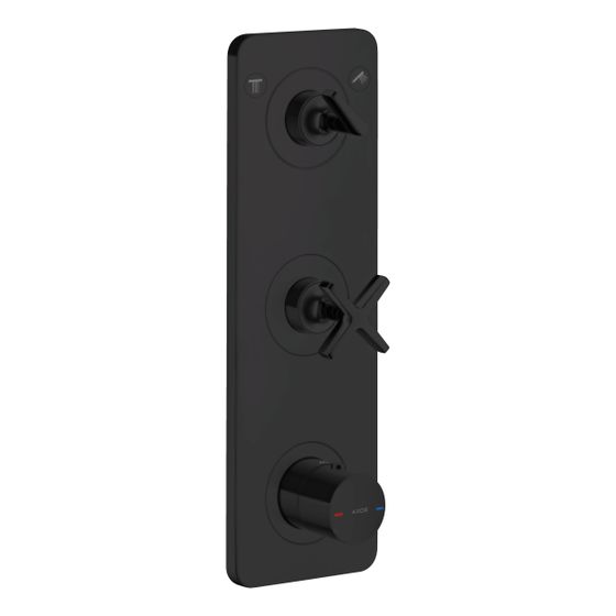 Hansgrohe AXOR Citterio E Thermostatmodul 380x120mm, UP, DN 20, für 2 Verbraucher, Platte, Mattschwarz