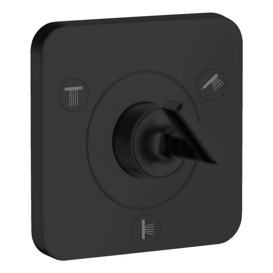 Hansgrohe AXOR Ab- und Umstellventil Citterio E Trio, Quattro 120x120mm, UP, DN 15, Mattschwarz