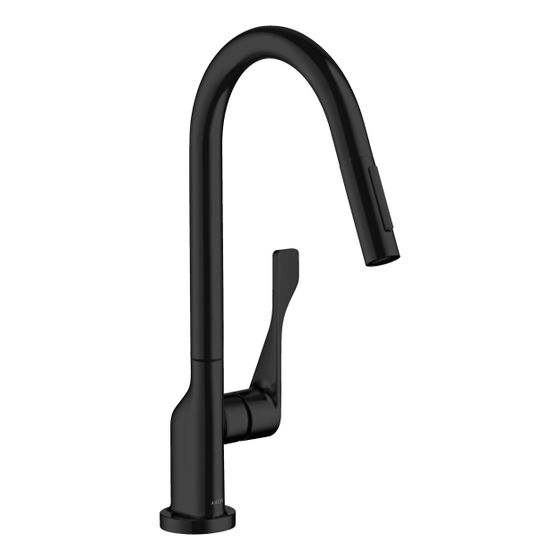 Hansgrohe AXOR Citterio Einhebel-Küchenmischer 250mm, 4.8l/min, Ausziehbrause EcoSmart, Mattschwarz