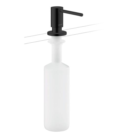Hansgrohe AXOR Uno Spülmittel-/ Lotionspender, Ausladung 91mm, 500ml, 2ml Dosiermenge, Mattschwarz