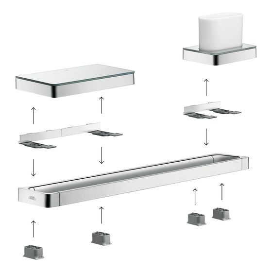 Hansgrohe AXOR Universal Softsquare Adapterset, Mattschwarz