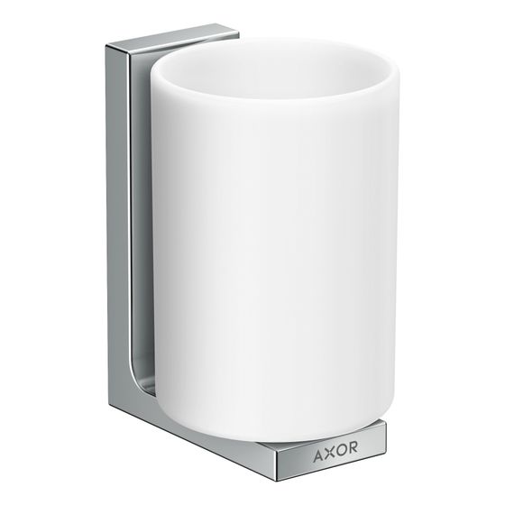 Hansgrohe AXOR Universal Rectangular Zahnputzbecher, 111x70x90mm, Metall/Glas, Chrom