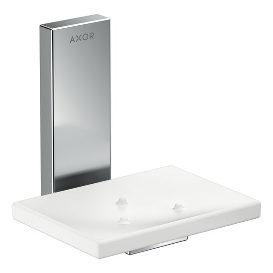 Hansgrohe AXOR Universal Rectangular Seifenschale, 110x110x107mm, Glas/Metall, Chrom