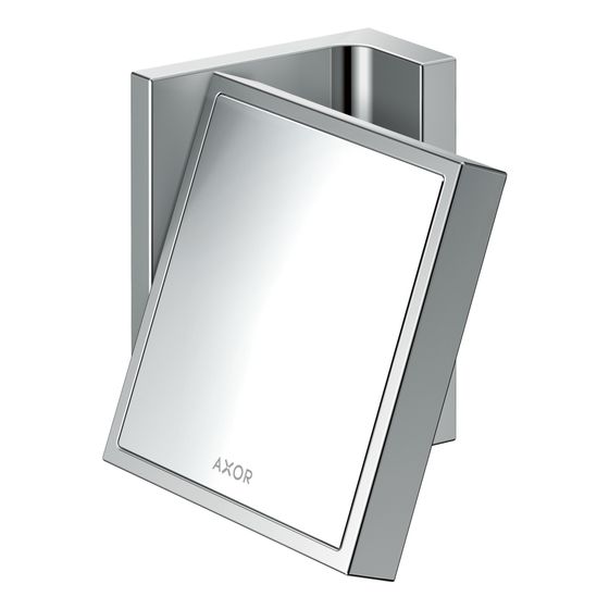 Hansgrohe AXOR Universal Rectangular Rasierspiegel, Wandmontage, neigbar, 120x110x80mm, Glas/Metall, Chrom
