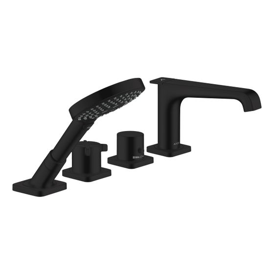 Hansgrohe AXOR Citterio E 4-Loch Fliesenrandarmatur, Thermostat, 2 Verbraucher, Mattschwarz
