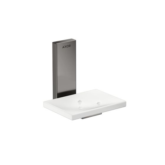 Hansgrohe AXOR Universal Rectangular Seifenschale, 110x110x107mm, Glas/Metall, Polished Black Chrome
