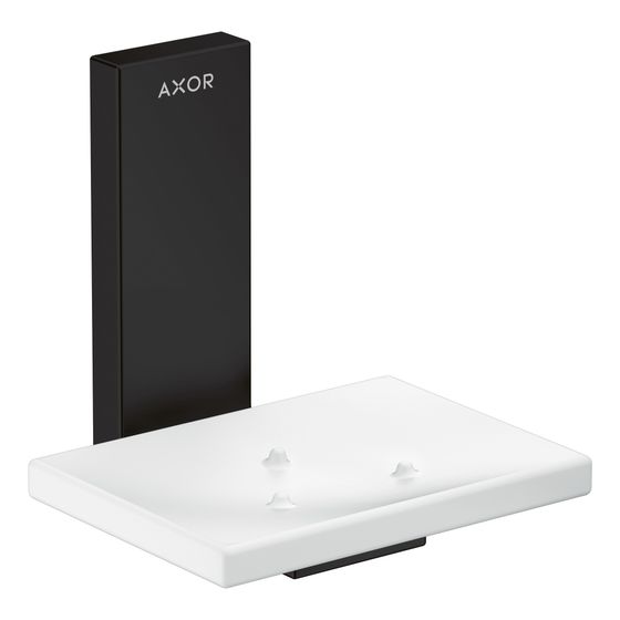 Hansgrohe AXOR Universal Rectangular Seifenschale, 110x110x107mm, Glas/Metall, Mattschwarz