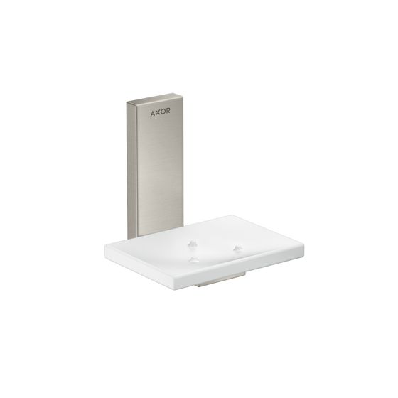 Hansgrohe AXOR Universal Rectangular Seifenschale, 110x110x107mm, Glas/Metall, Edelstahl Optic