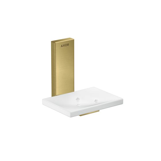 Hansgrohe AXOR Universal Rectangular Seifenschale, 110x110x107mm, Glas/Metall, Brushed Brass